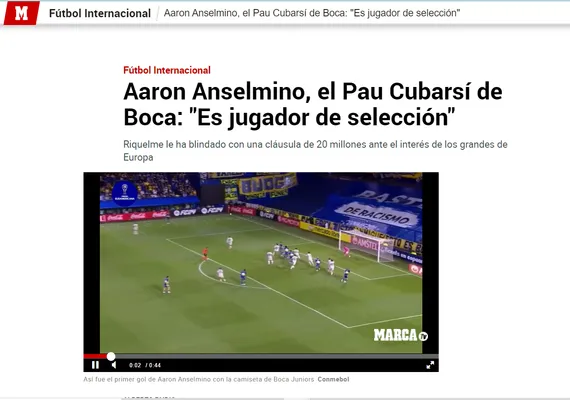 En España hablan de Aaron Anselmino. (Marca)