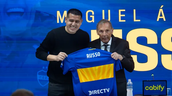 Riquelme junto a Russo en Boca. (Getty)