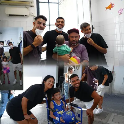 Sergio Romero en su visita a los pacientes del Hospital Ricardo Gutiérrez. (Instragram)