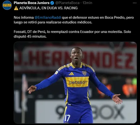 Advíncula, en duda. 