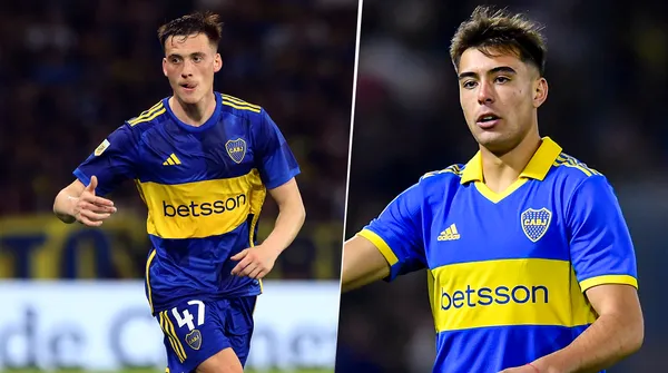 Jabes Saralegui y Aaron Anselmino en Boca (Getty Images)