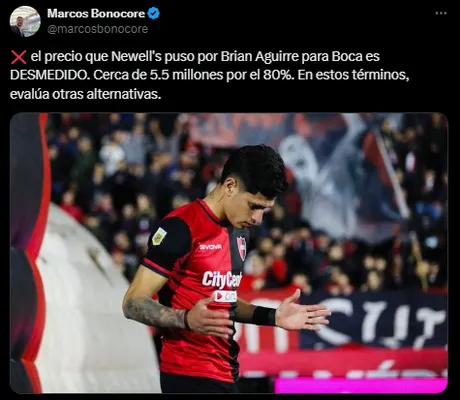 Newell's pide una fortuna por Aguirre.
