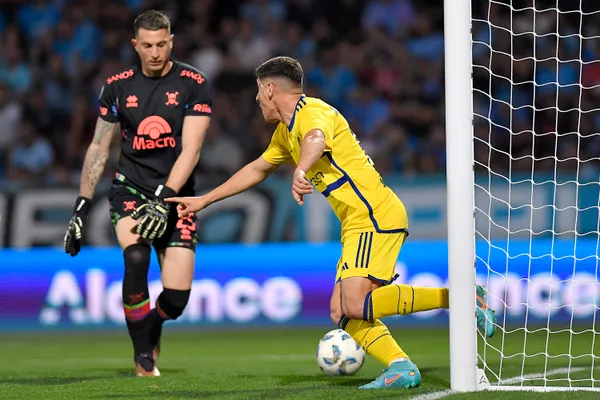 El gol de Miguel Merentiel a Belgrano. (Getty)