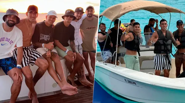 Los seis jugadores de Boca que se fueron de vacaciones a México (Instagram de Milton Giménez)