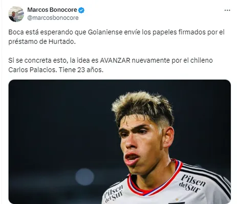 Boca va por Carlos Palacios.