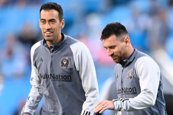 Lionel Messi y Sergio Busquets en Inter Miami (Getty Images)