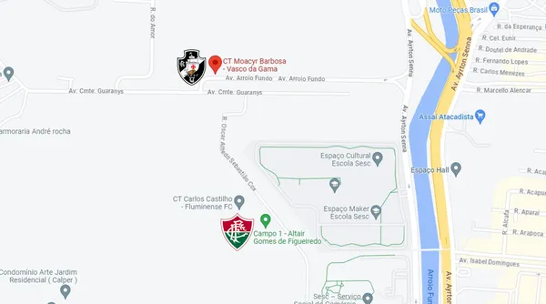 Los predios de Fluminense y Vasco da Gama separados por unos metros
