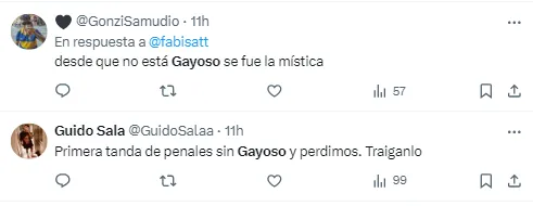 Los hinchas de Boca pidieron por Gayoso.