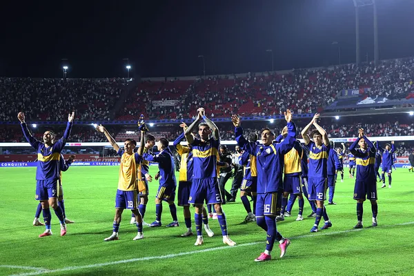Boca celebró en Brasil el pase a semifinales. (Getty Images)