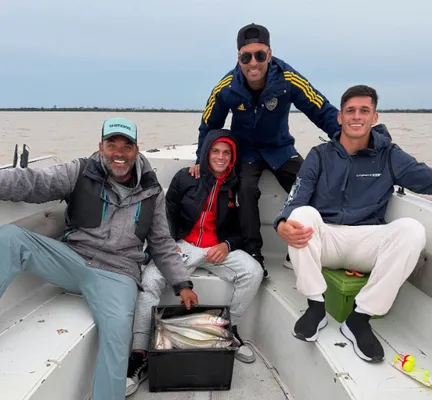 Janson fue a pescar con Miramón y Aguirre. (Instagram)