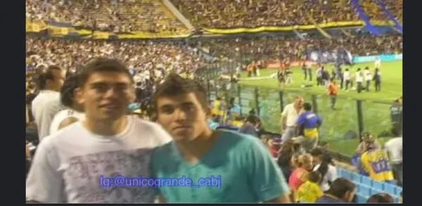 Foto de Acuña en La Bombonera