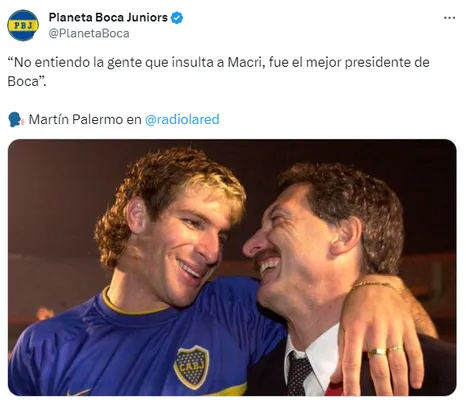 El respaldo de Martín Palermo a Mauricio Macri.