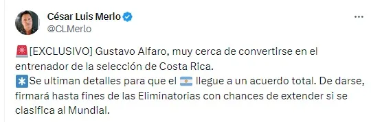 Alfaro, cerca de ser el DT de Costa Rica