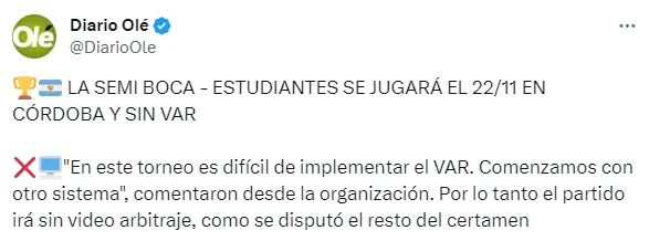 Los detalles del duelo entre Boca y Estudiantes. (Captura)