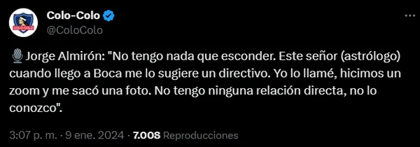La frase de Almirón sobre Giorgio Armas.