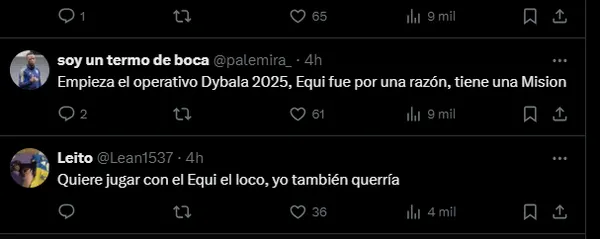 Los hinchas de Boca se ilusionan con Dybala.