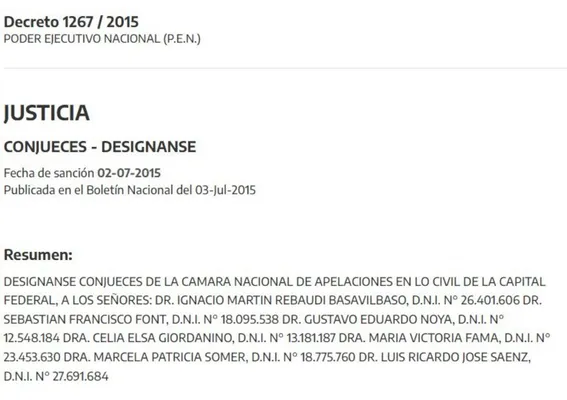 Nombrado por Cristina Fernández de Kirchner.