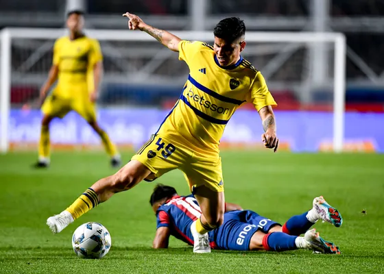 Jorman Campuzano en el duelo entre Boca y San Lorenzo. (Getty)