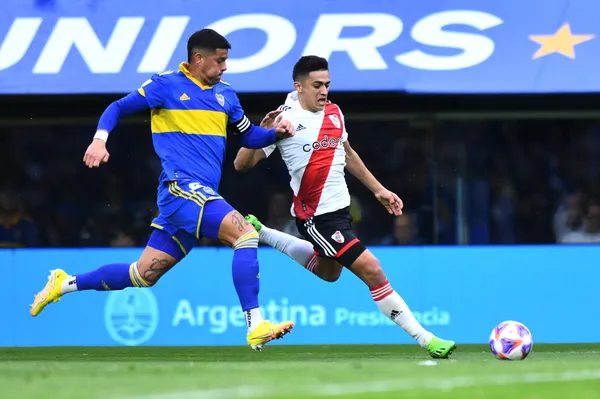 Marcos Rojo en su último encuentro contra River. (Getty)