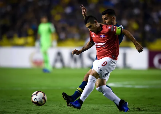Cristian Chávez en Boca vs. Jorge Wilstermann en 2019 (Getty Images)