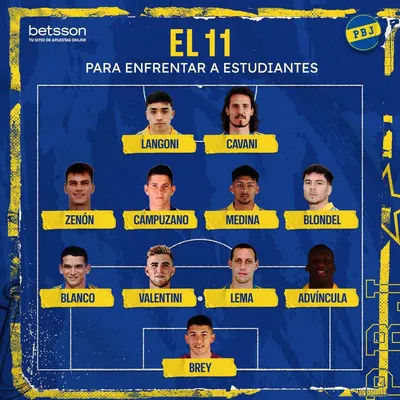 La formación de Boca para enfrentar a Estudiantes. 
