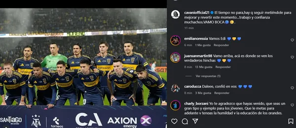 El posteo de Cavani en Instagram. (Captura)