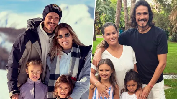 Cavani, junto a su familia de vacaciones.