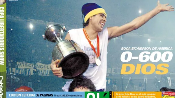 El 0-600 fue tapa luego de que Boca ganara la Libertadores 2001. (Olé)