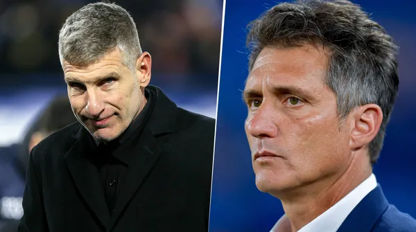 Guillermo Barros Schelotto y Martín Palermo (Getty Images)