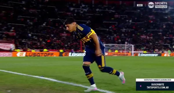Merentiel fue reemplazado y se enteró en el campo de juego. (Captura TV)