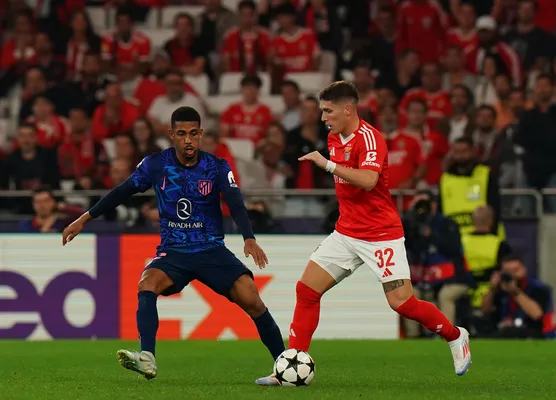 Rollheiser jugando la Champions League en Benfica. (Getty)