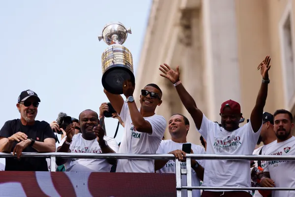 David Braz en los festejos de Fluminense (Getty Images)