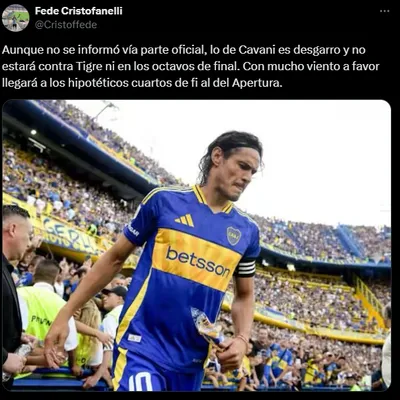 Cavani tiene chances de regresar en los cuartos de final del Torneo Apertura.