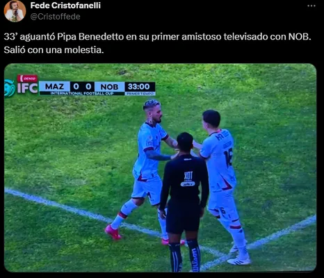 Darío Benedetto se lesionó en su debut con Newell's. (Captura)