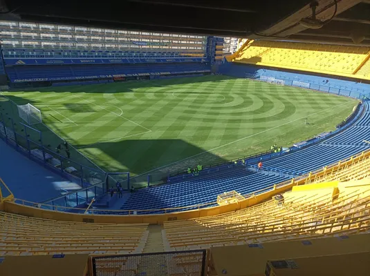 Así luce el campo de juego de Boca para el encuentro de Las Gladiadoras.