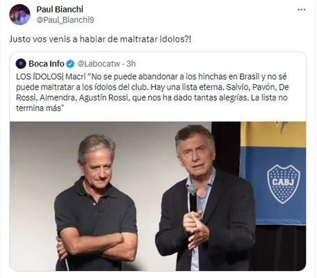 Paul Bianchi cruzó a Macri en redes sociales