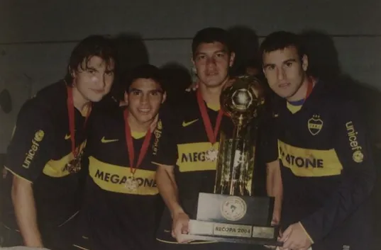 Chávez junto a Paletta, Battaglia y Palacio (Instagram @pochi_chavez9)