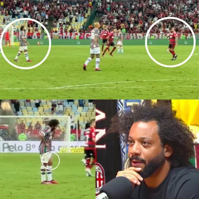 El cruce entre Marcelo y Gabigol.
