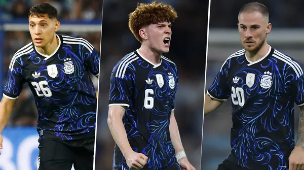 Molina, Barco y Mac Allister con la Selección Argentina. (Getty)