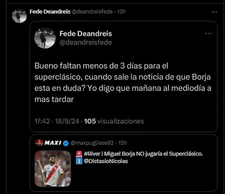 La reacción de los hinchas de Boca a la noticia de Borja.