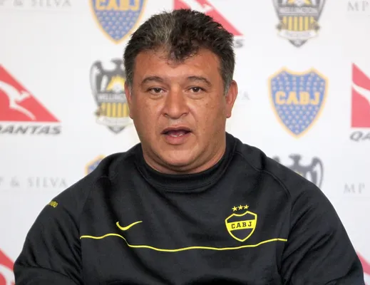 Claudio Borghi durante su paso como entrenador de Boca en 2010 (Getty Images)
