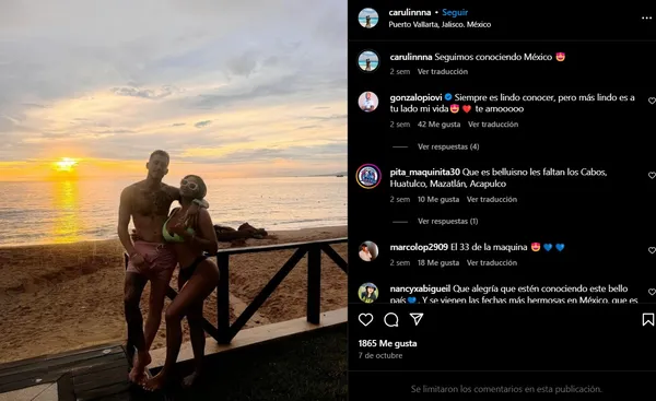 La esposa de Gonzalo Piovi, en Instagram. 