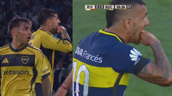Idénticos: los gestos de Paredes y Tevez para conseguir el triunfo de Boca.