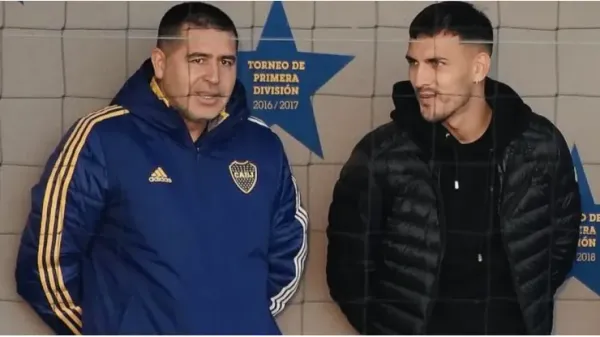 Paredes y Riquelme en el Predio de Ezeiza. 
