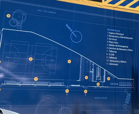 El mapa del nuevo polideportivo de Boca.