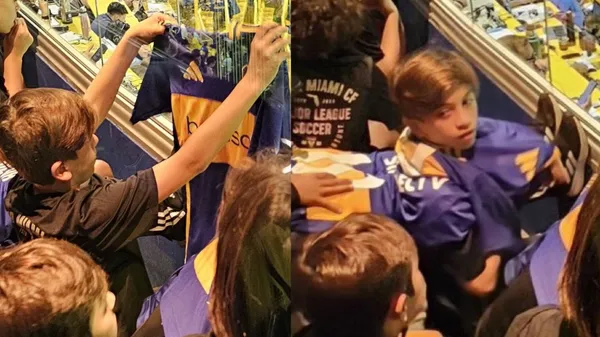 Thiago Messi se puso la camiseta de Boca. (@12maibj)