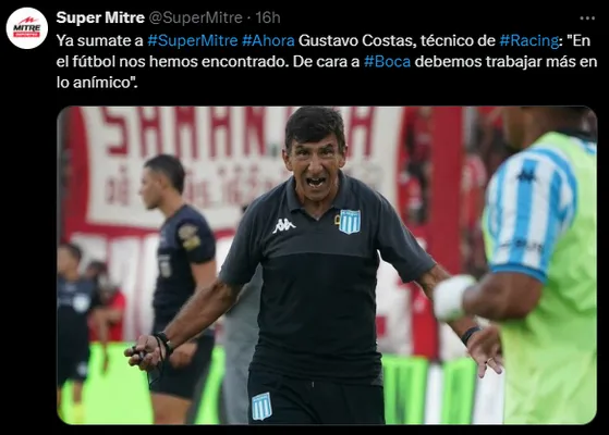 La palabra de Gustavo Costas. (Captura)