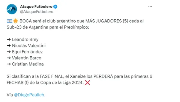 Los partidos que se podrían perder los citados a la Selección Argentina. (Captura)