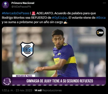 El volante se irá a la Primera Nacional.