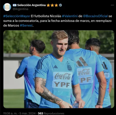 AFA confirmó la citación de Valentini.